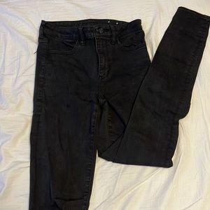 Black American Eagle Jeans with rips on knees, barely used